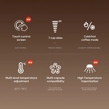 HiBREW H2C Coffee Maker Compatible with LAVAZZA, DG, NS Capsules,Smart Touch Control, 7 Cup Sizes, Hot & Cold Brew, Precise Temp