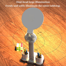 Round Fan Clock LED Clock Desk Lamp - 5500 Capacity USB Rechargeable Dimmable Desk Lamp