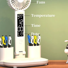 Round Fan Clock LED Clock Desk Lamp - 5500 Capacity USB Rechargeable Dimmable Desk Lamp