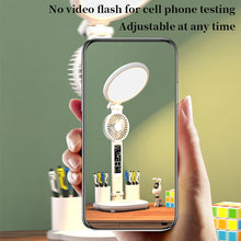 Round Fan Clock LED Clock Desk Lamp - 5500 Capacity USB Rechargeable Dimmable Desk Lamp