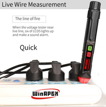 ET8900 Intelligent Non-contact Voltage Detector 1000V LCD Display Pen Electroscope with Sound Light Alarm LED Flashlight