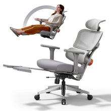 NEWTRAL NT002 Ergonomic Office Chair with Footrest High Back Desk Chair with Unique Adjustable Lumbar Support Backrest Seat Depth Adjustment Tilt Function 4D Armrest Recliner Chair for Home Office