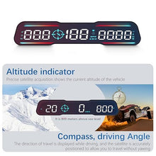 Universal 7 Inch Car HUD GPS Head Up Display GPS Speedometer Overspeed Alarm Fatigue Driving Reminder for Motorcycle Truck Car (G19)