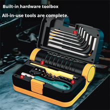 Multifunctional Folding LED Solar Flashlight Dual Light Source Outdoor Camping Torch Built-in 18 Hardware Tools USB Rechargeable Outdoor Waterproof Emergency Lantern