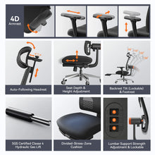 NEWTRAL MagicH-BPro Ergonomic Chair with Footrest, Auto-Following Backrest Headrest, Adaptive Lower Back Support, Adjustable Armrest, 4 Positions to Lock