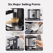 HiBREW H5A 15Bar Espresso Coffee Machine with Milk Frother – Professional Barista Home Coffee Maker for Cappuccino & Latte