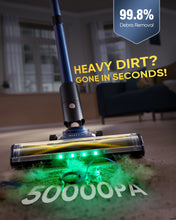 Vactidy V12 Cordless Vacuum Cleaner, 50000Pa Suction, 450W Motor, 2-in-1 Wet Dry Vacuum, LED Display, 150-Min Runtime, 0.5L Dust Bin, Green Light Dust Detection