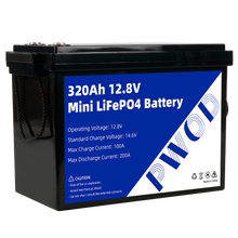 PWOD 12.8V 320Ah 3840Wh Mini LiFePO4 Battery Storage Box RV & Boat Lithium Battery Built-in BMS IP65 Protection