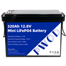 PWOD 12.8V 320Ah 3840Wh Mini LiFePO4 Battery Storage Box RV & Boat Lithium Battery Built-in BMS IP65 Protection