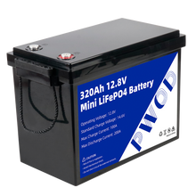 PWOD 12.8V 320Ah 3840Wh Mini LiFePO4 Battery Storage Box RV & Boat Lithium Battery Built-in BMS IP65 Protection