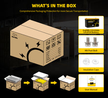 GoKWh 12V 100Ah LiFePO4 Battery – Built-in Intelligent BMS, 4000+ Cycle Life, High Discharge Performance, Suitable for Solar/RV/Marine/Backup Power Applications