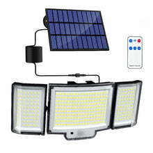 328 LED 3-Head Motion Sensor Outdoor Solar Light With 3 Modes IP65 Waterproof Remote Control