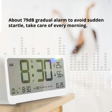 Multifunctional Electronic LCD Alarm Clock With Calendar Time Humidity Temperature Display Adjustable Backlight Battery Powered