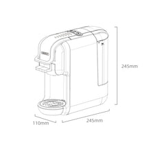 HiBREW H2B 19Bar 5 in 1 Multiple Capsule Coffee Machine Hot/Cold DG Cappuccino Nes Small Capsule ESE Pod Ground Coffee Cafeteria