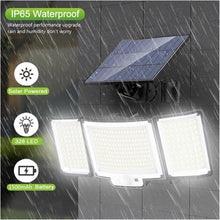 328 LED 3-Head Motion Sensor Outdoor Solar Light With 3 Modes IP65 Waterproof Remote Control