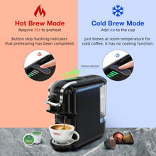 HiBREW H2B 19Bar 5 in 1 Multiple Capsule Coffee Machine Hot/Cold DG Cappuccino Nes Small Capsule ESE Pod Ground Coffee Cafeteria