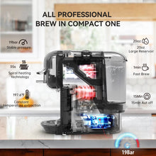 HiBREW H2B 19Bar 5 in 1 Multiple Capsule Coffee Machine Hot/Cold DG Cappuccino Nes Small Capsule ESE Pod Ground Coffee Cafeteria