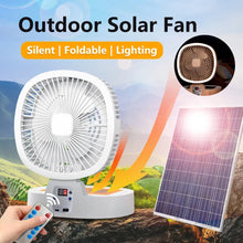 Solar Fan Portable Wireless Fold Rechargeable with Control and Lighting Power Bank Low Noise Ventilador Desktop Outdoor Camping