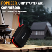 POPDEER PD-JA3 5000A 4-in-1 Emergency Jump Starter with Air Compressor (150PSI Tire Inflator) 12V Quick Charge 3.0 Jump Box LCD Display Flashlight Storage Case - Suitable for 10.0L Gas 8.0L Diesel Engines