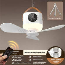 2 in 1 Portable Fan Camping Light 3600mAh Rechargeable Outdoor Camping Tent Fan New Remote Control Household Ceiling Fan Lighting