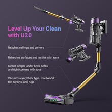 Ultenic U20 Cordless Vacuum Cleaner - 55KPa Strong Suction, Tangle-Free Pet Hair Cleaning, 60-Min Long Runtime, 60dB Quiet Operation, Self-Standing Design