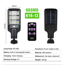 Outdoor LED Solar Street Light with 3 Modes Motion Sensor Wall Light IP65 Waterproof Remote Control