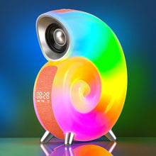 Smart Bluetooth Speaker Desk Lamp, Conch Alarm Clock APP Control RGB Atmosphere Night Light Sleep Aid Bluetooth Speaker