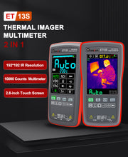 2024 NEW TOOLTOP ET13S 2 In 1 192*192 Thermal Imager Multimeter 10000 Counts 2.8 Inch Touch Screen Electric Circuit Automobile Inspect IR Thermal Camera Multimeter