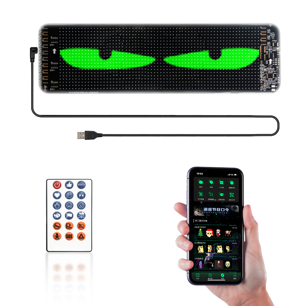 TUERBB K6 Smart Car LED Display Screen - Flexible Bluetooth APP & Voice Control Programmable Sign Board With IP65 Waterproof For Car Rear Window