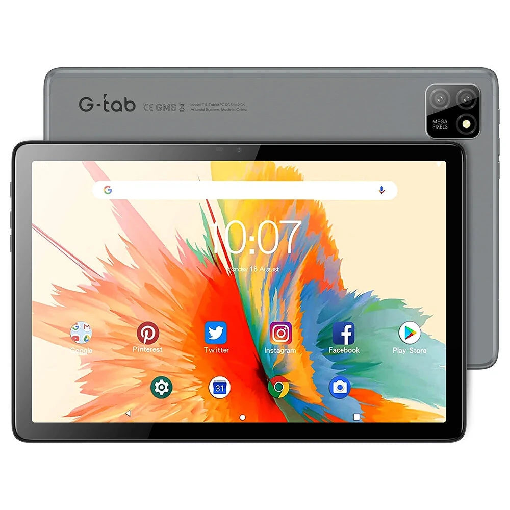 G-Tab T11 UNISOC T606 Octa Core 4GB RAM+4GB virtuális memória 128GB ROM 4G LTE Netflix Widevine L1 10.1 hüvelykes Android 14 táblagép