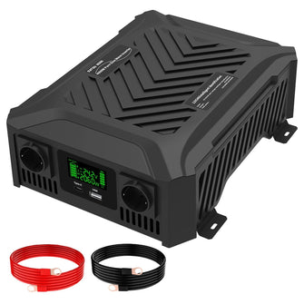 [EU Direct] DATOUBOSS Pure Sine Wave Inverter 12V/24V to 1200W/2300W Universal Dual Voltage Converter Peak Power 2000W/4000W With Automatic Voltage Recognition LCD Display Switching and 2 EU Sockets RV Modification