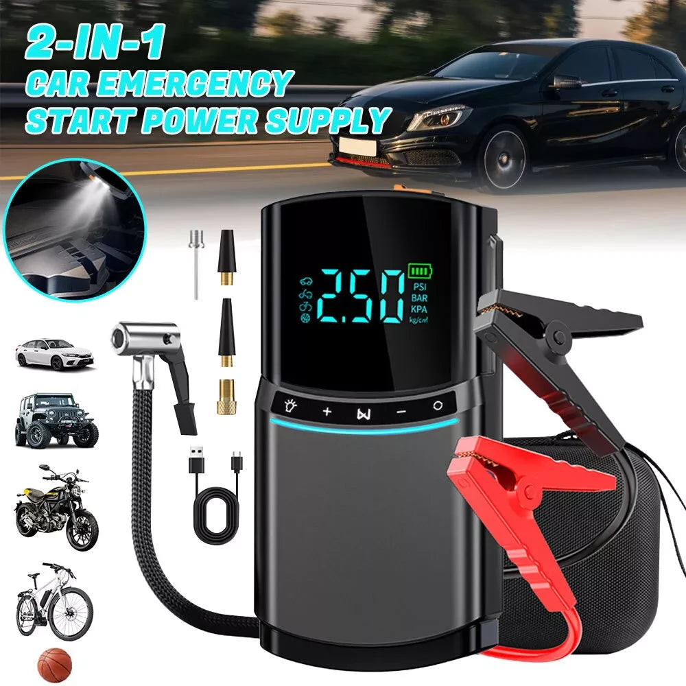 TUERBB T-JA02 2 In 1 1000A Car Jump Starter Air Compressor 150PSI Multi-Functional Tire Inflator