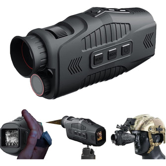 R11 Night Vision Monocular 10X Zoom, QHD Photo and Video Night Portable Vision 800m Visible Distance, Support Adult Helmet For Camping, Bird watching, Hunting