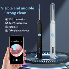 Ear Wax Removal Earwax Remover Tool with Camera LED Light Wireless Otoscope Smart Ear Cleaning Kit with 6 Ear Spoon