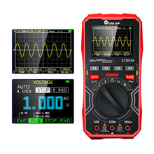 TOOLTOP ET2010A 2-In-1 Oscilloscope Multimeter Intelligent Anti-burn 1MHZ 2.5MSPS Portable Waveform Parameters Adjustable High Storage Capacity