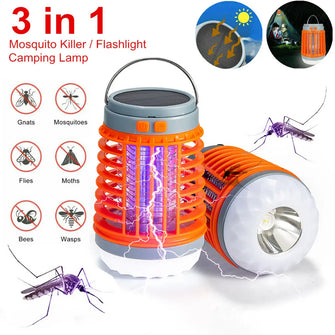 New Solar USB Mosquito Killer Light Electronic Fly Bug Insect Zapper Trap Pest Lamp, Portable Suitable for Home Garden, Camping, Picnic