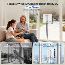 Teendow HW225A Electric Window Cleaning Robot, 5500Pa Strong Suction, 100ml Water Tank, 5 Cleaning Modes, Auto Route Plan, APP & Remote Control, Voice Broadcast