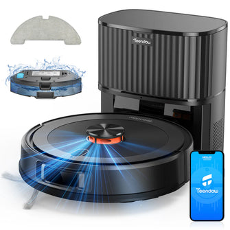 Teendow D10S MAX 2-in-1 Robot Vacuum & Mop,4500Pa Suction,Auto-Empty Station,Smart Mapping,Alexa & Google Assistant Compatible