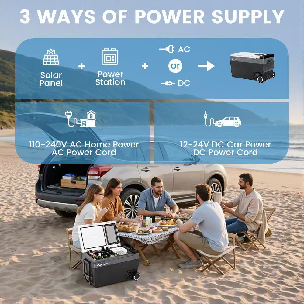 MUDIRO 45L: Denne køler til bilen fryser ned til -20°C! 6 MUDIRO køler LED-belysning under drift