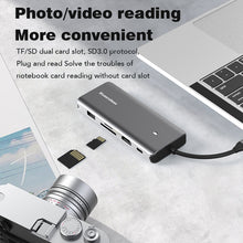 Aluminum 10 in 1 Type-C Docking Station HD2.0 HD 4K/60Hz Gigabit Ethernet Port USB 3.0 Extension Hub Splitter