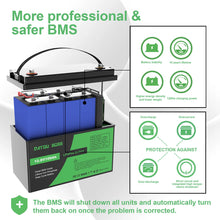 DATOUBOSS 12V 100AH LiFePO4 Battery Portable Rechargeable Built-in Intelligent BMS System Deep Cycle 10000+ for RV