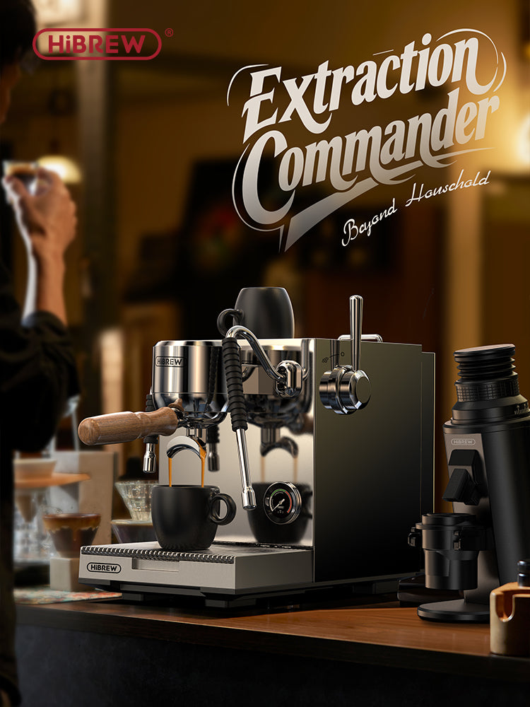 What's in the box for the HiBREW H21, including the portafilter, tamper and milk jug