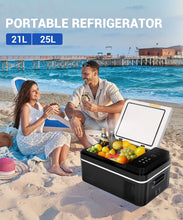 12 Volt Refrigerator 12V Car Fridge 21L 25L -4℉~68℉ Freezer Compressor Cooler 12/24V DC & 100-240V AC,Car Fridge For Car, Camping, Travel, Fishing, Outdoor or Home