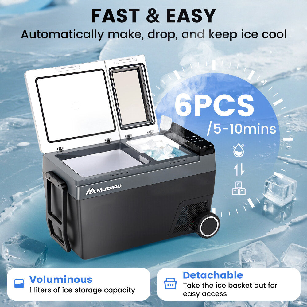 MUDIRO 45L: Denne køler til bilen fryser ned til -20°C! 2 MUDIRO køleboks med LED-belysning