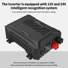[EU Direct] DATOUBOSS Pure Sine Wave Inverter 12V/24V to 1200W/2300W Universal Dual Voltage Converter Peak Power 2000W/4000W With Automatic Voltage Recognition LCD Display Switching and 2 EU Sockets RV Modification