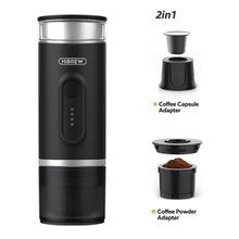 HiBREW H4E 2-in-1 Portable Coffee Machine Type-C Rechargeable Expresso Coffee Maker Fits NS Capsules Coffee Powder for Car Travel Camping & Home