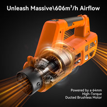 Foursun LB01 Cordless Leaf Blower, 1500G Blowing Force, 606 m³/h Airflow, Brushless Motor, 5-Speed, 4.0Ah Battery up to 120 Mins, Lightweight with Strap