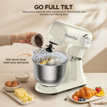 Teendow SM-B03 Stand Mixer 5Qt Large Mixing Bowl 12-Level Speed Adjustable with Dough Hook Whisk & Beate for Kitchen Baking Cooking