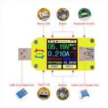 RIDEN UM34/UM34C For APP USB 3.0 Type-C DC Voltmeter Ammeter Voltage Current Meter Battery Charge Measure Resistance Tester