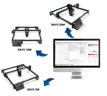 LONGER RAY5 20W Laser Engraver Cutter, Fixed Focus, 0.08*0.1mm Laser Spot, Color Touchscreen, 32-Bit Chipset, Support APP Connection, Working Area 375*375mm